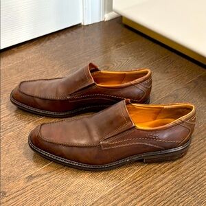 Brown Leather Men's Slip-On Shoes